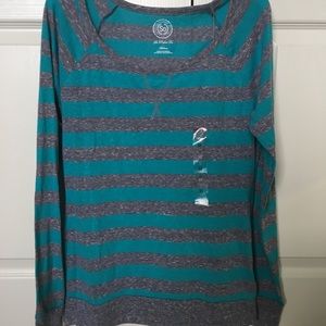 Girls Medium long sleeve shirt blue and grey